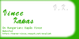 vince kapas business card