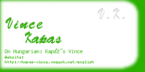 vince kapas business card